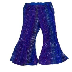 🎉Disney Glitter Sequin Flare Pants Sz XS (4/5)